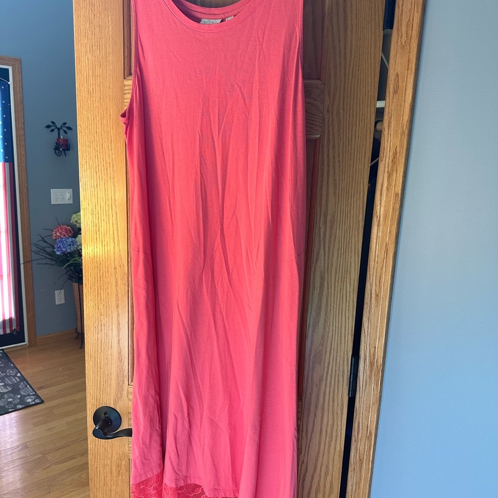LOGO by Lori Goldstein Coral Maxi Dress